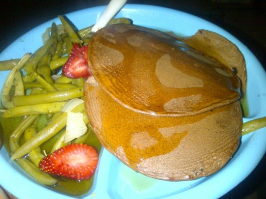 pancakes and green beans